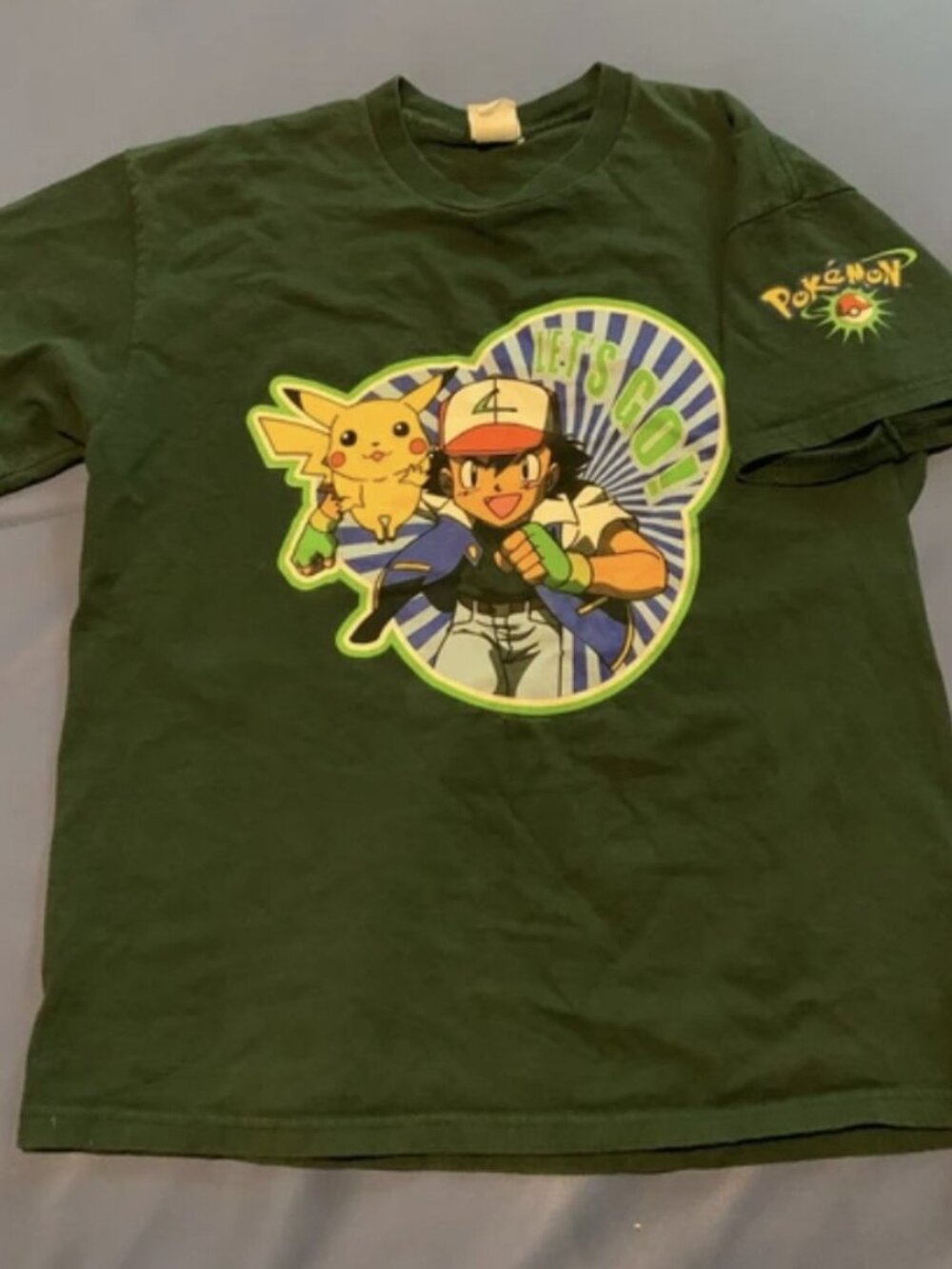 Vintage Pokemon Lets Go T-shirt 1999 Kids XL